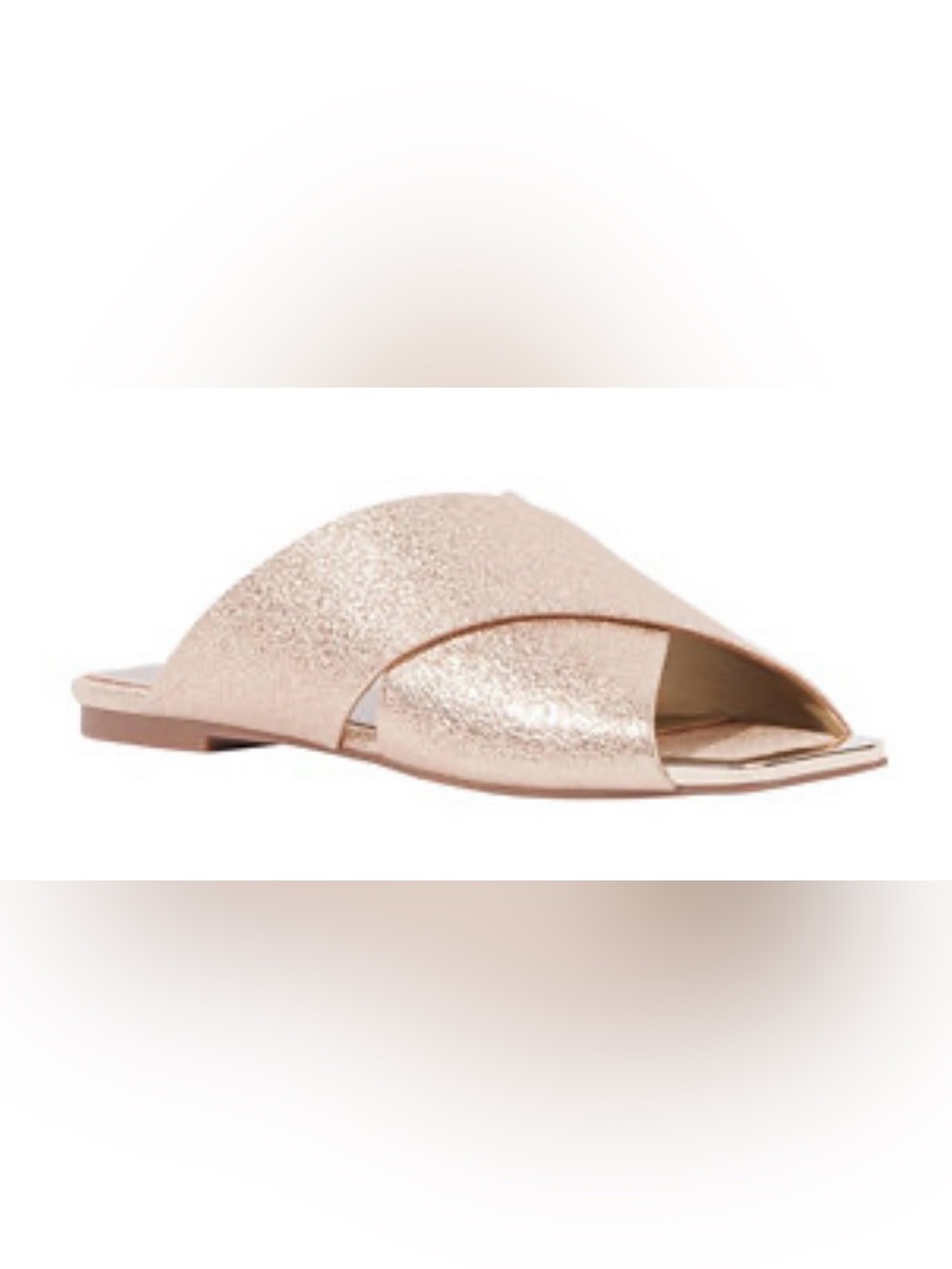 Katy Perry The Checked In slides in crushed metallic champagne